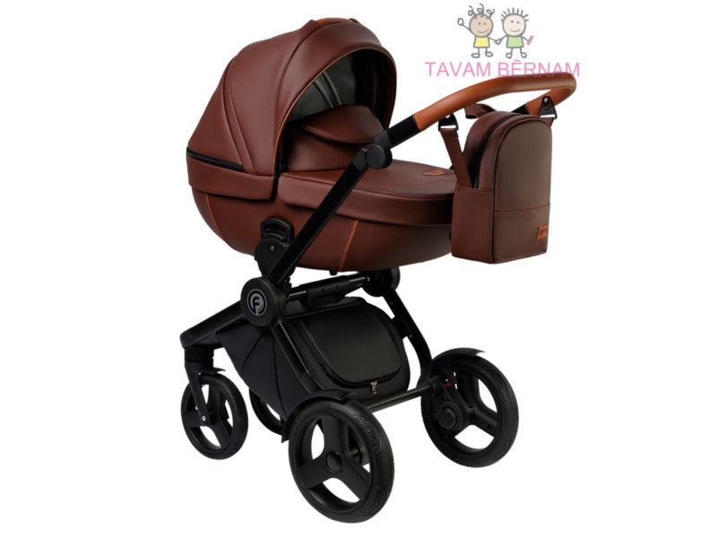 Verdi Futuro Premium 3-1 Brown Sugar (brūna Eco-āda), bērnu rati trīs vienā Verdi Futuro Premium 3-1 Brown Sugar (brūna Eco-āda), bērnu rati trīs vienā